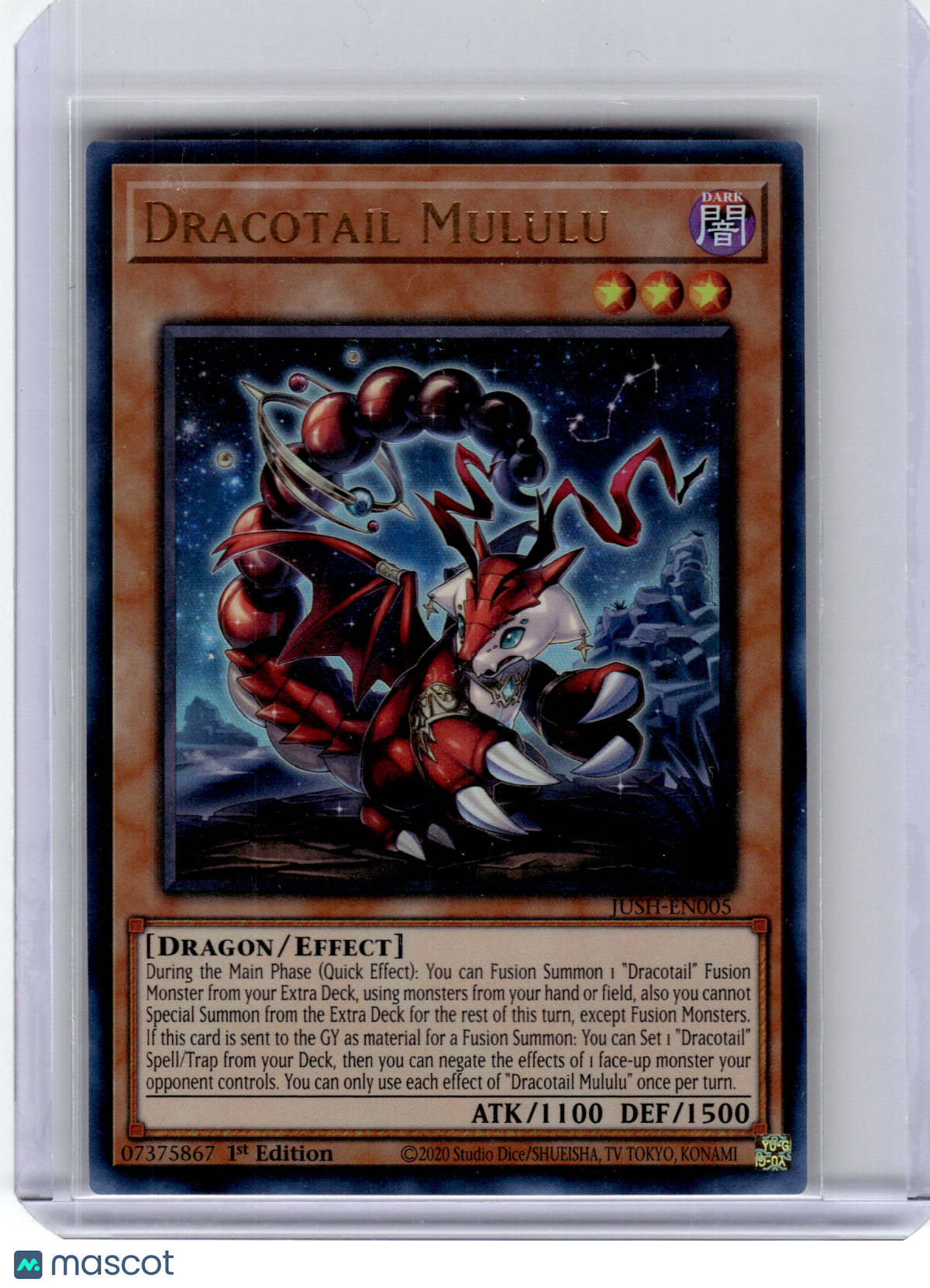 2025 YuGiOh! TCG—Dracotail Mululu #JUSH-EN005 Justice Hunters—Ultra Rare 1st Ed
