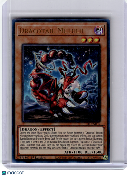 2025 YuGiOh! TCG—Dracotail Mululu #JUSH-EN005 Justice Hunters—Ultra Rare 1st Ed
