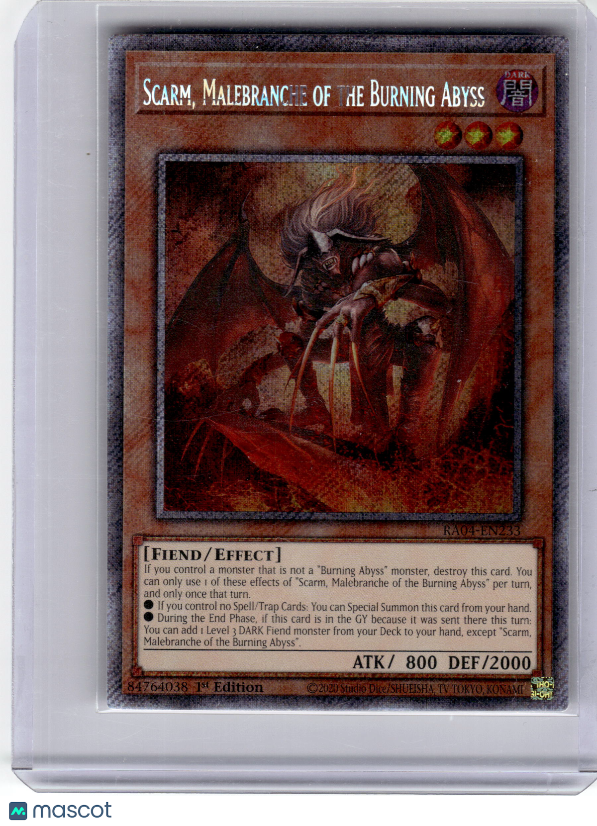 2025 YuGiOh! TCG—Scarm, Malebranche of the Burning Abyss RA04-EN233 QCS—QCSR