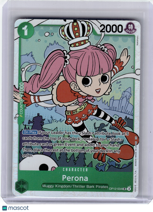 2025 One Piece Card Game—Perona #OP12-034 Legacy of the Master—Secret Rare Holo