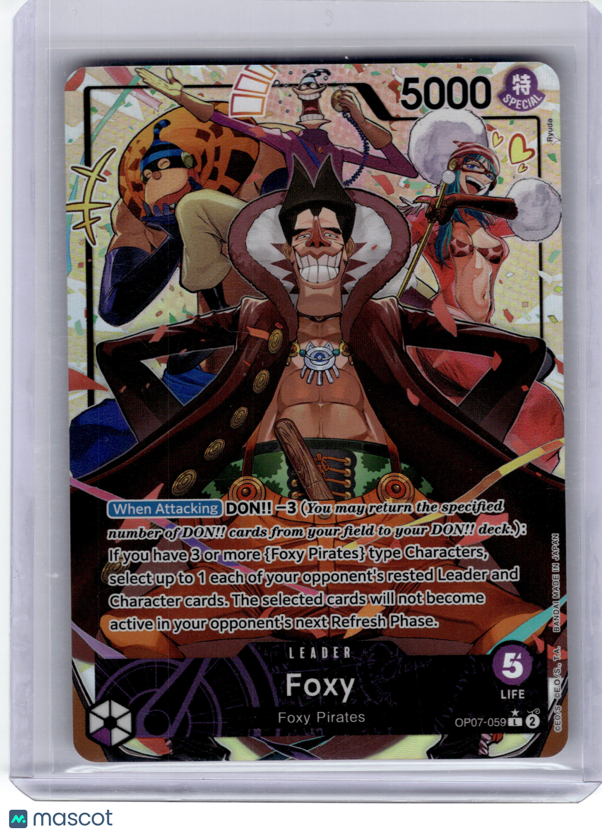 2024 One Piece CCG—Foxy #OP07-059 500 Years in the Future—Leader Foil