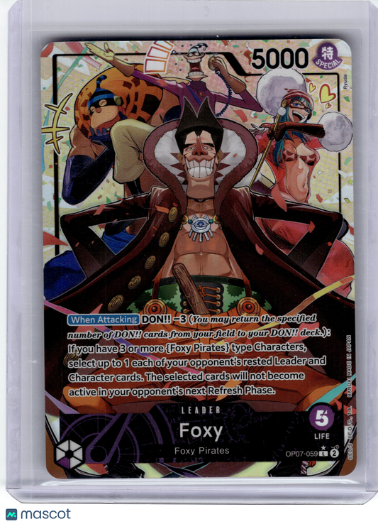 2024 One Piece CCG—Foxy #OP07-059 500 Years in the Future—Leader Foil