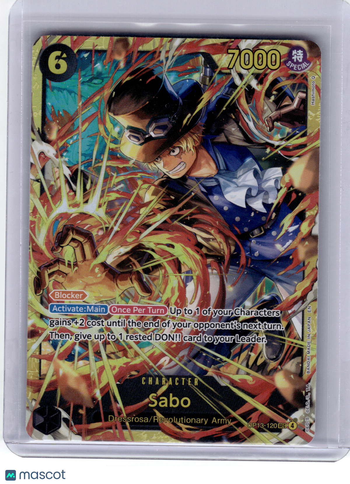 2025 One Piece CCG—Sabo #OP13-120 Carrying On His Will—Secret Rare Foil