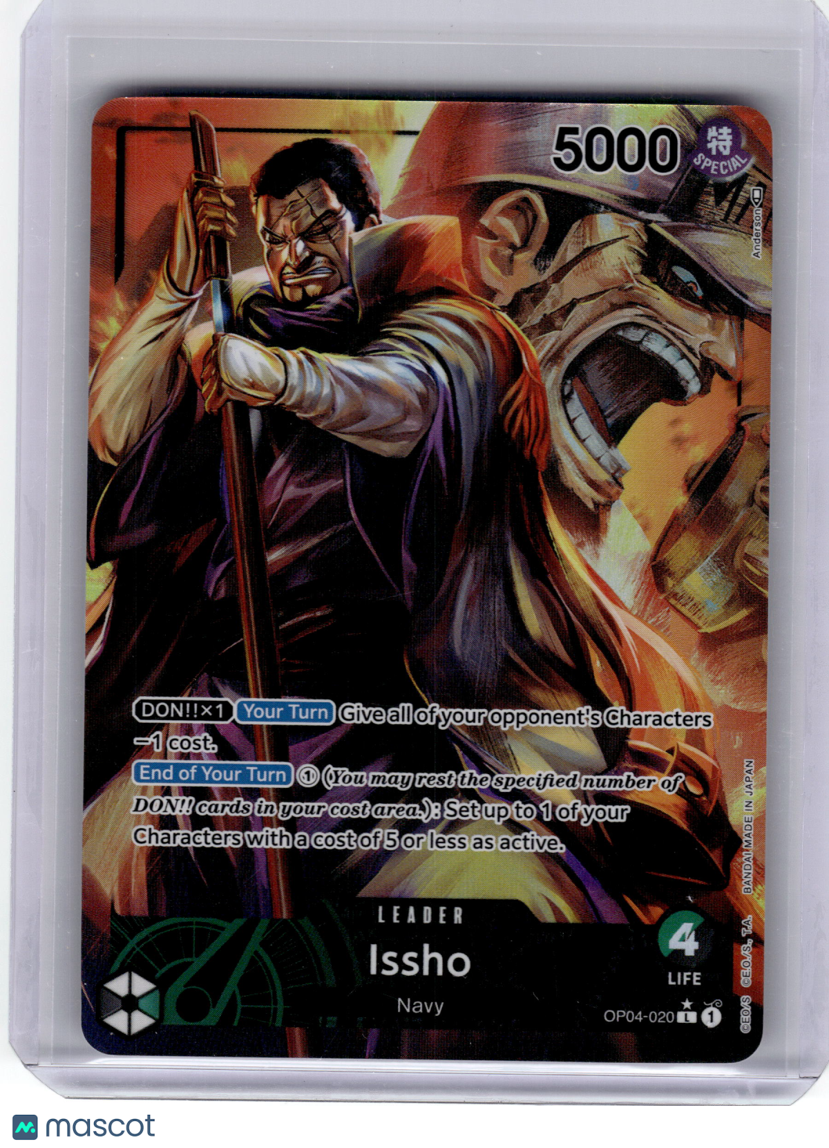 2023 One Piece—Issho #OP04-006 Kingdoms of Intrigue—Leader Foil Alt Art