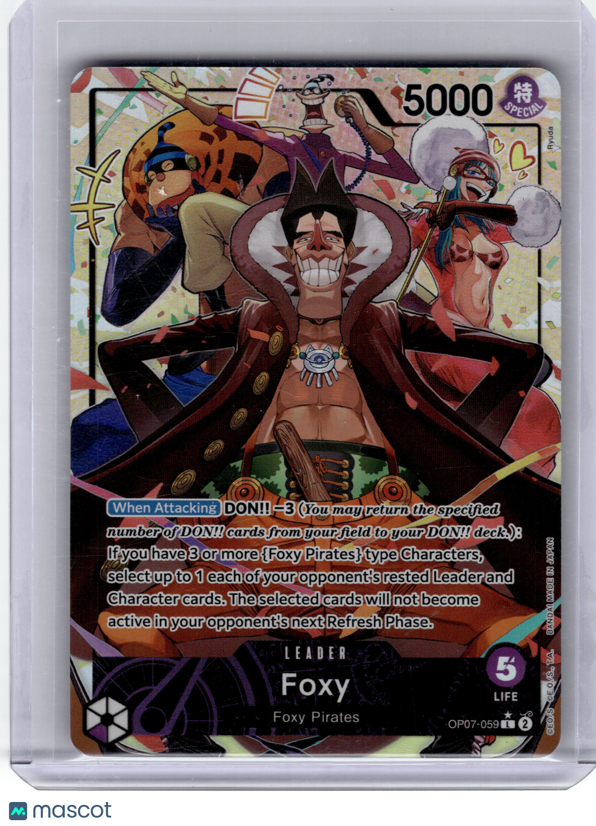 2024 One Piece—Foxy #OP07-059 500 Years in the Future—Leader Foil Alt Art