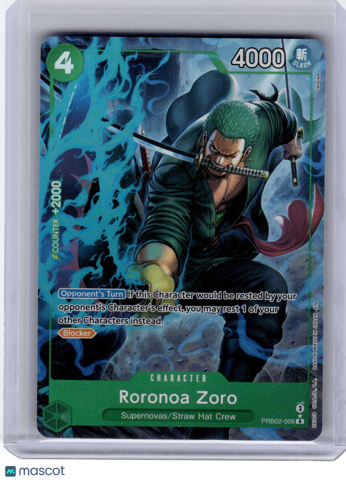 2025 One Piece—Roronoa Zoro #PRB02-006 The Best Vol. 2 (Premium)—Rare Alt Art