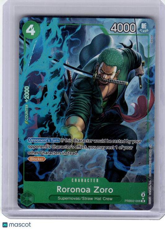 2025 One Piece—Roronoa Zoro #PRB02-006 The Best Vol. 2 (Premium)—Rare Alt Art