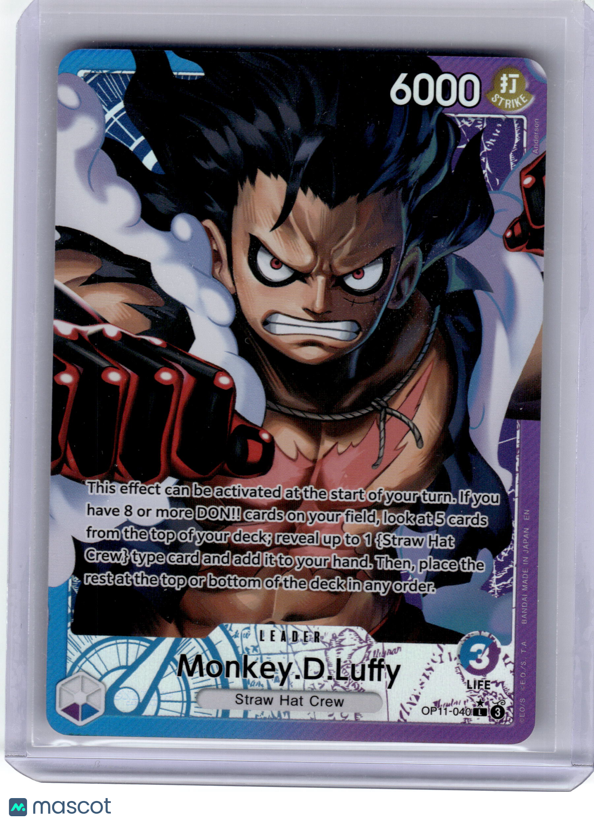 2025 One Piece—Monkey.D.Luffy #OP11-040 A Fist of Divine Speed—Leader Alt Art