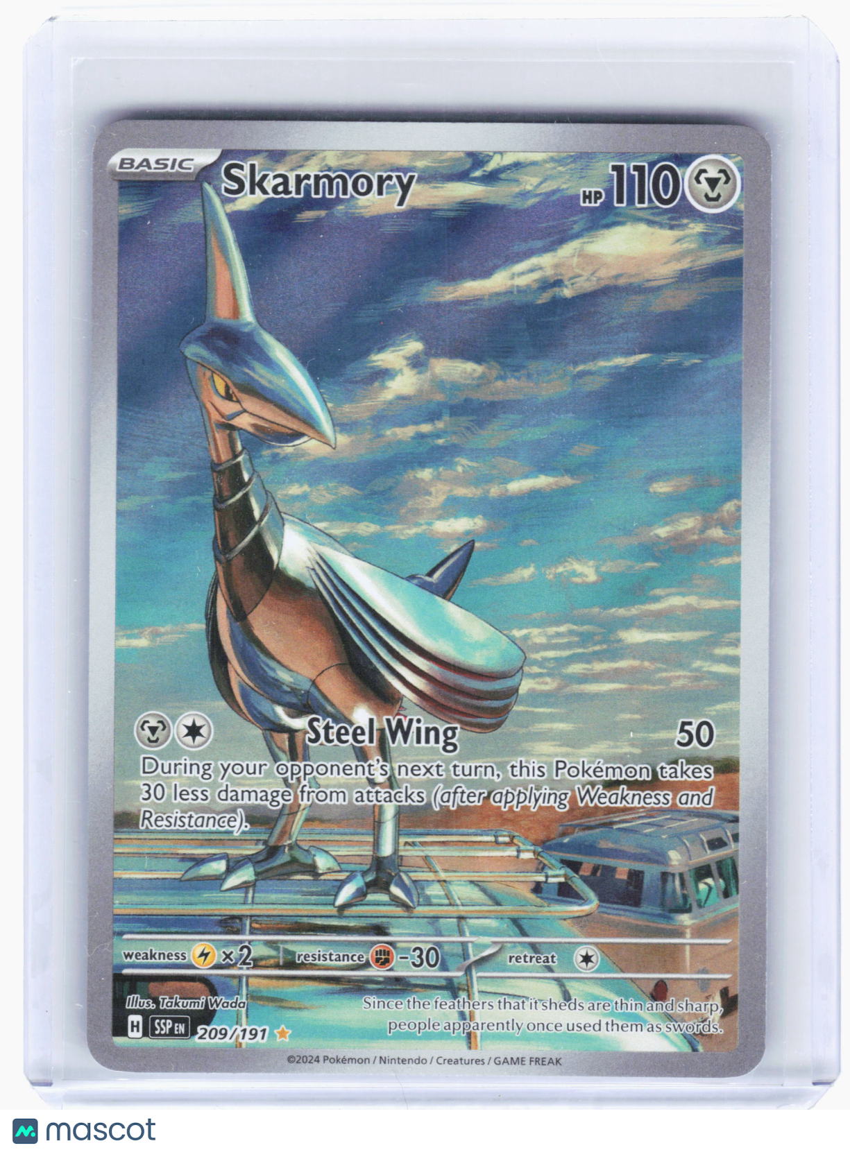 2024 Pokemon—Skarmory #209/191 Surging Sparks—Illustration Rare Foil