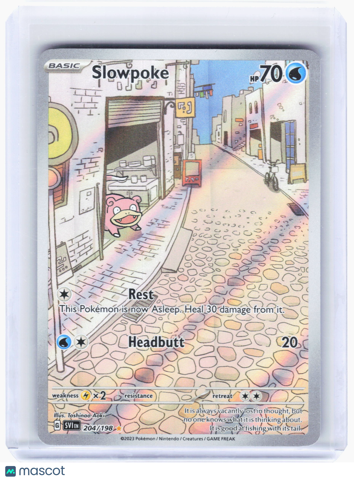 2023 Pokemon—Slowpoke #204/198 Scarlet & Violet Base Set—Illustration Rare Foil