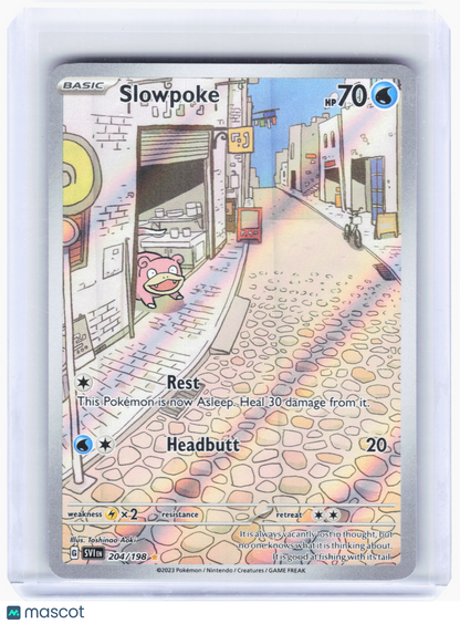2023 Pokemon—Slowpoke #204/198 Scarlet & Violet Base Set—Illustration Rare Foil