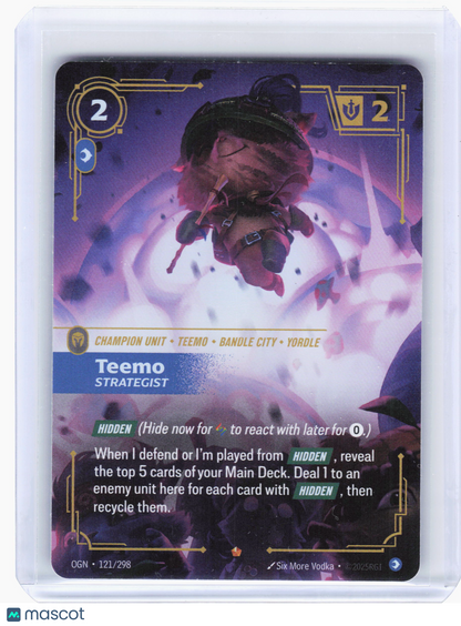 2025 Riftbound TCG—Teemo - Strategist #121/298 Origins (OGN)—Epic Foil