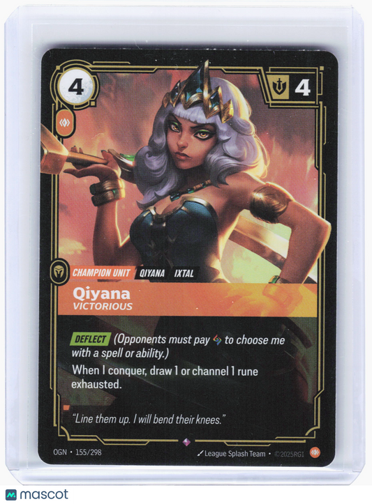2025 Riftbound TCG—Qiyana - Victorious #155/298 Origins (OGN)—Rare Foil