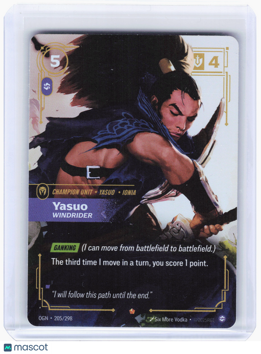 2025 Riftbound TCG—Yasuo - Windrider #205-298 Origins (OGN)—Epic Foil