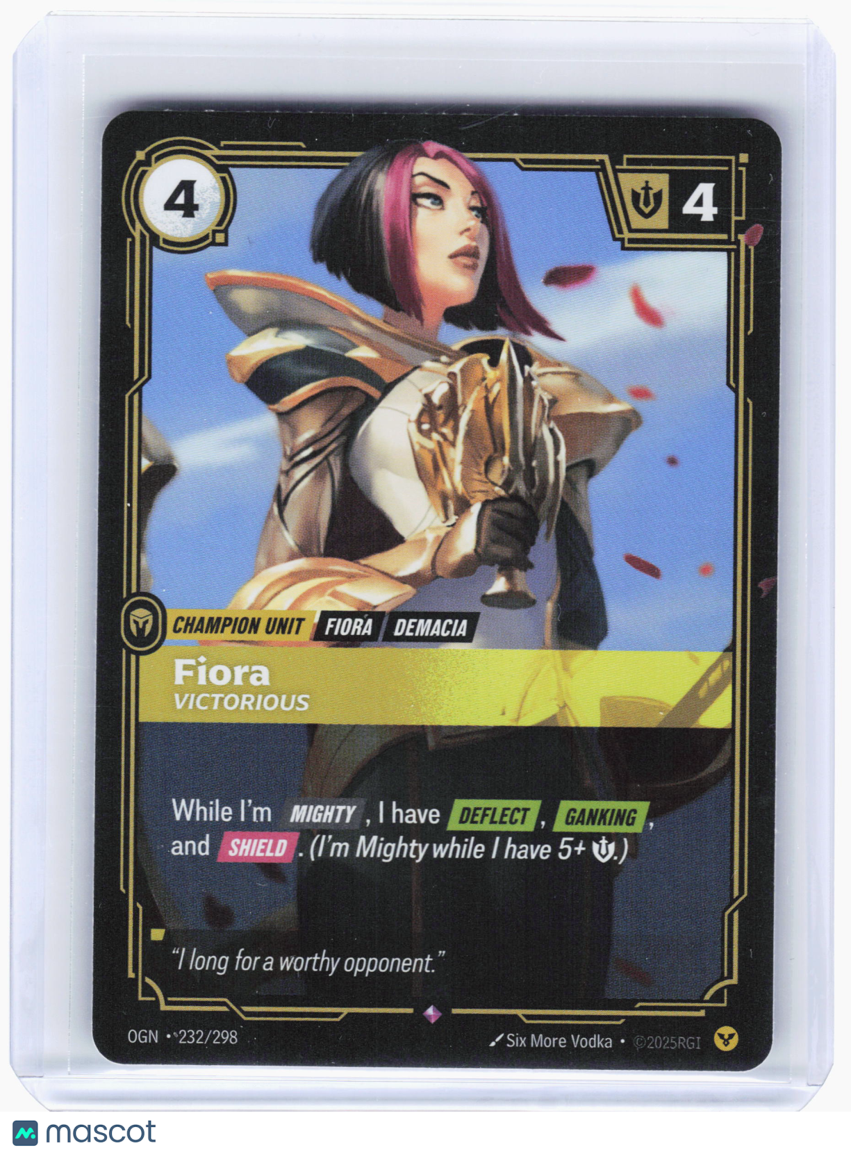 2025 Riftbound TCG—Fiora - Victorious #232/298 Origins (OGN)—Rare Foil