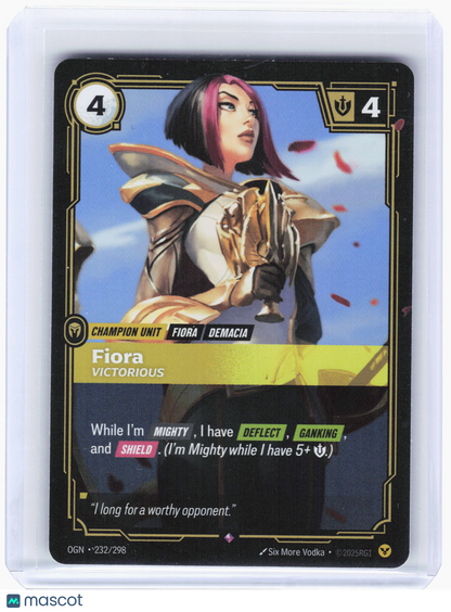 2025 Riftbound TCG—Fiora - Victorious #232/298 Origins (OGN)—Rare Foil