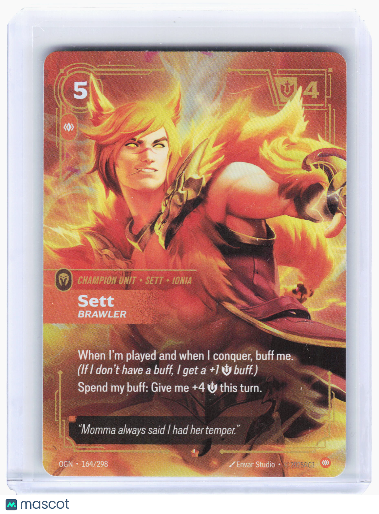 2025 Riftbound TCG—Sett - Brawler #164/298 Origins (OGN)—Epic Foil