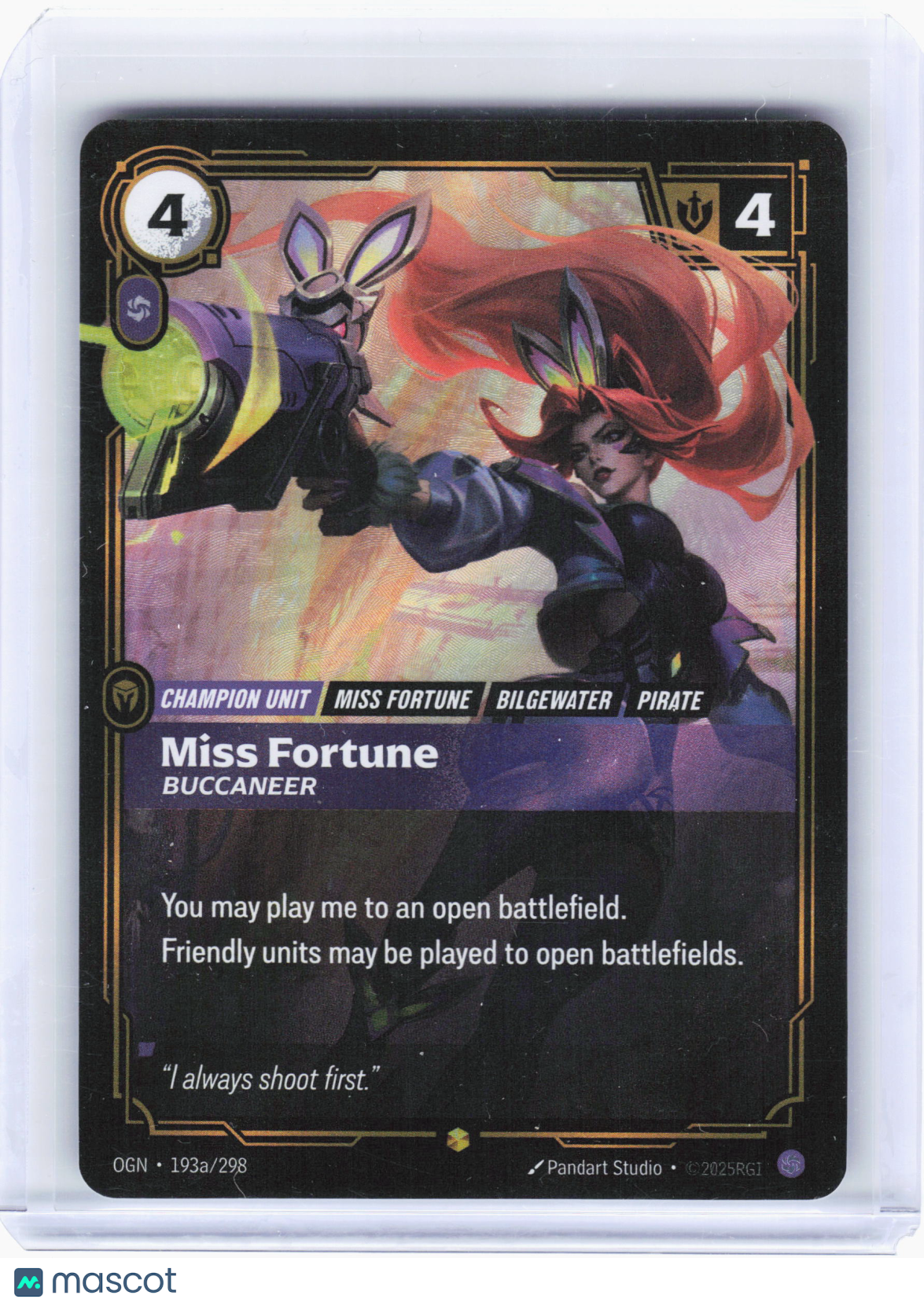 2025 Riftbound TCG—Miss Fortune - Buccaneer #193a Origins—Showcase Holo(Alt Art)