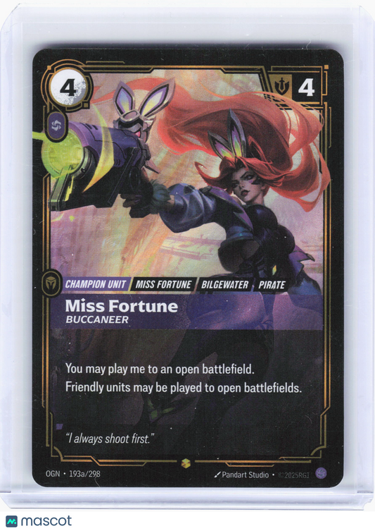 2025 Riftbound TCG—Miss Fortune - Buccaneer #193a Origins—Showcase Holo(Alt Art)