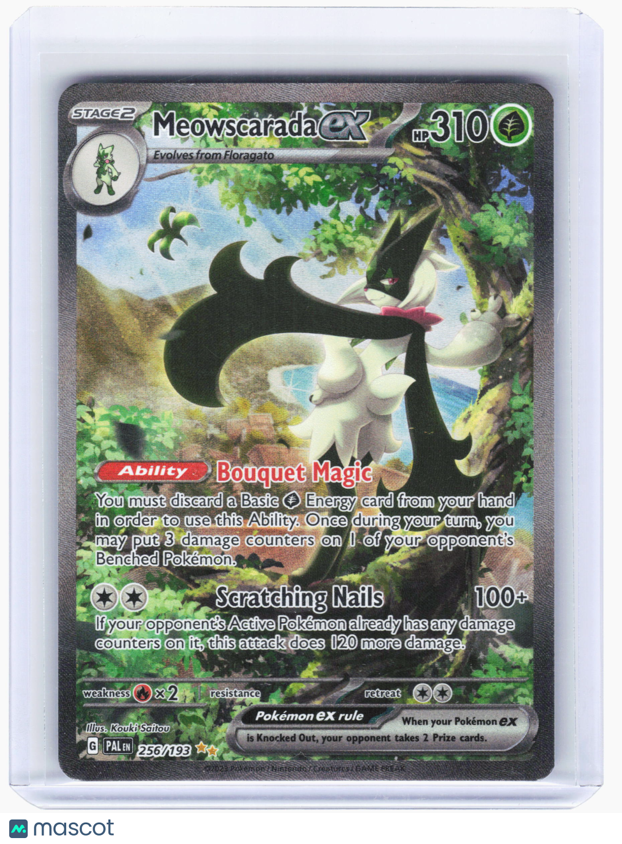2023 Pokemon—Meowscarada ex #256 Paldea Evolved—Special Illustration Rare Holo