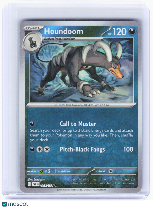 2025 Pokemon—Houndoom #063/131 Prismatic Evolutions—Holo (Master Ball Pattern)