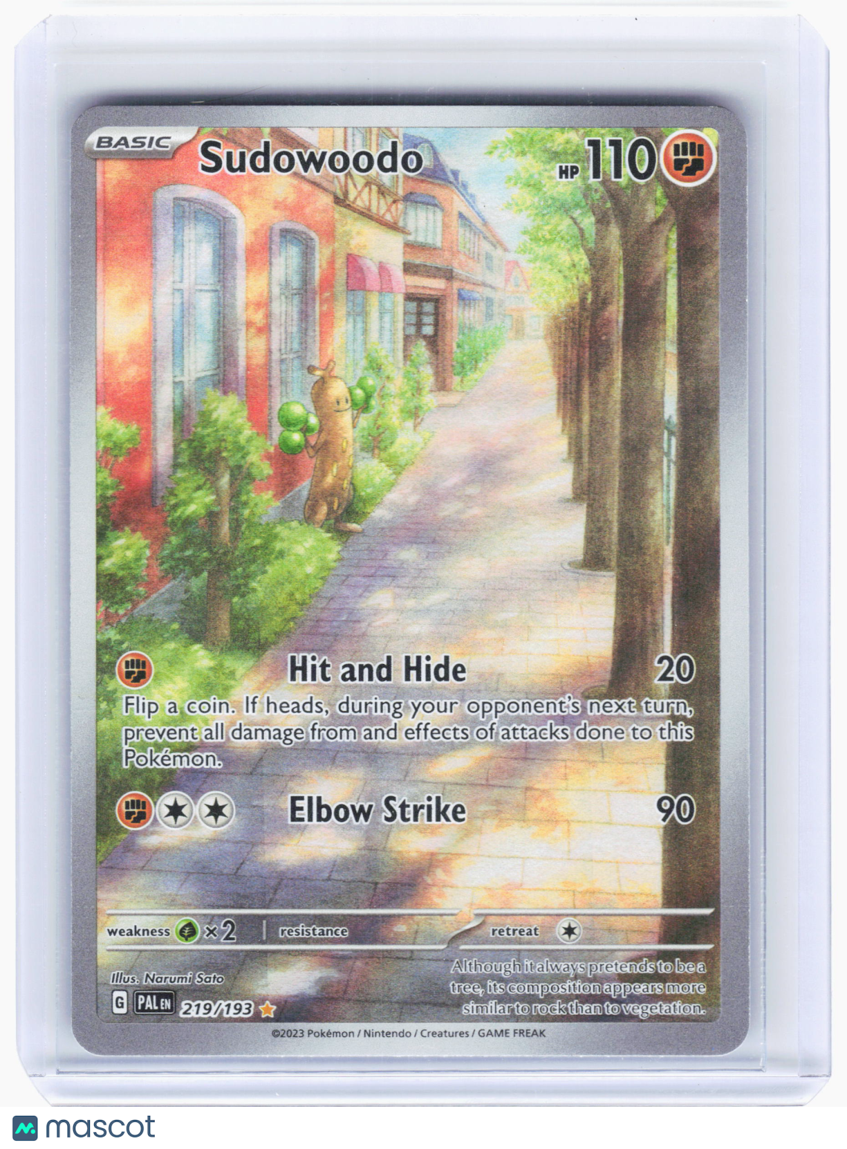 2023 Pokemon—Sudowoodo #219/193 Paldea Evolved—Illustration Rare Foil
