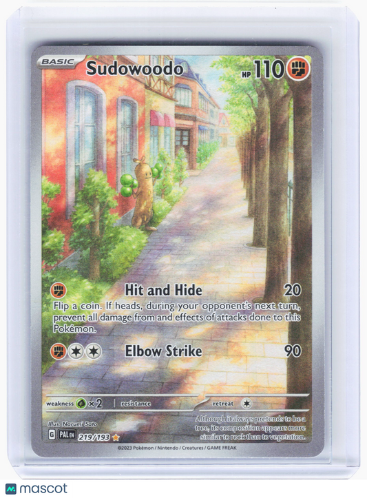 2023 Pokemon—Sudowoodo #219/193 Paldea Evolved—Illustration Rare Foil