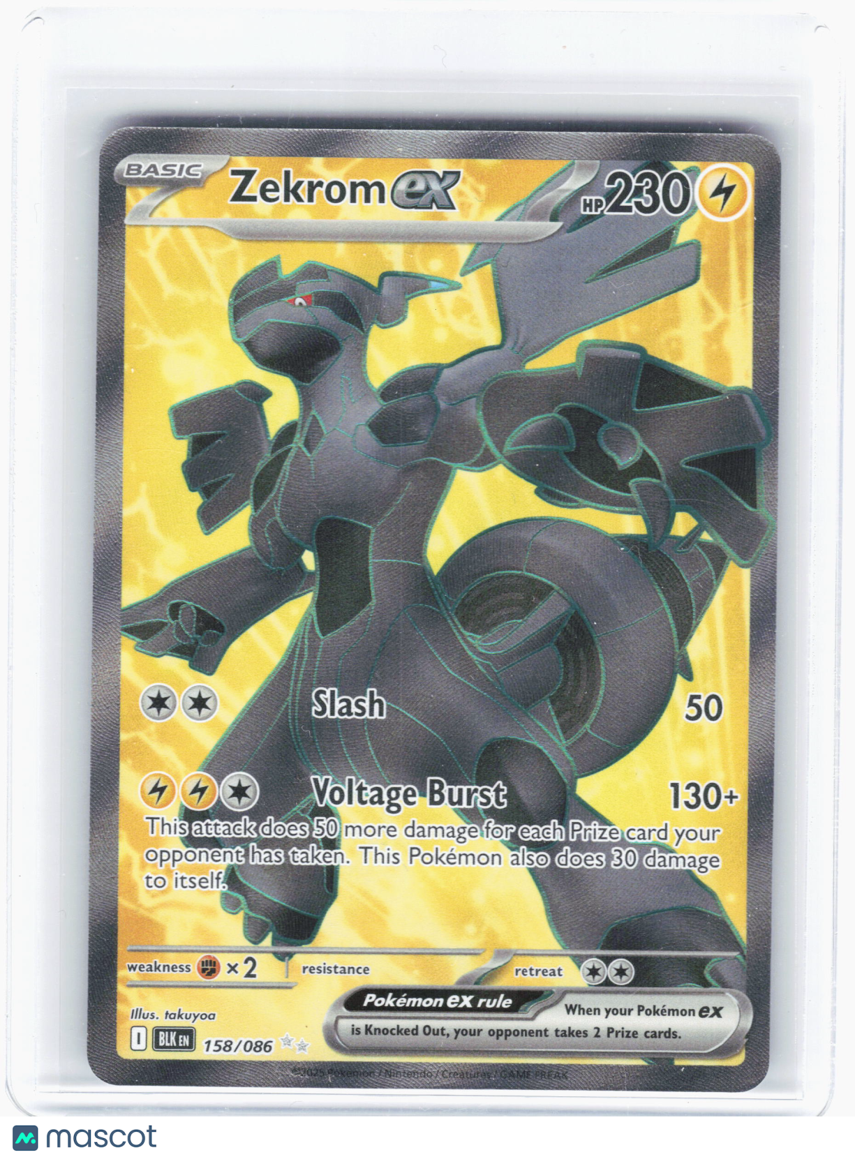 2025 Pokemon—Zekrom ex #158/086 Black Bolt—Ultra Rare Holo