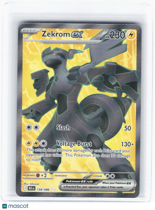 2025 Pokemon—Zekrom ex #158/086 Black Bolt—Ultra Rare Holo