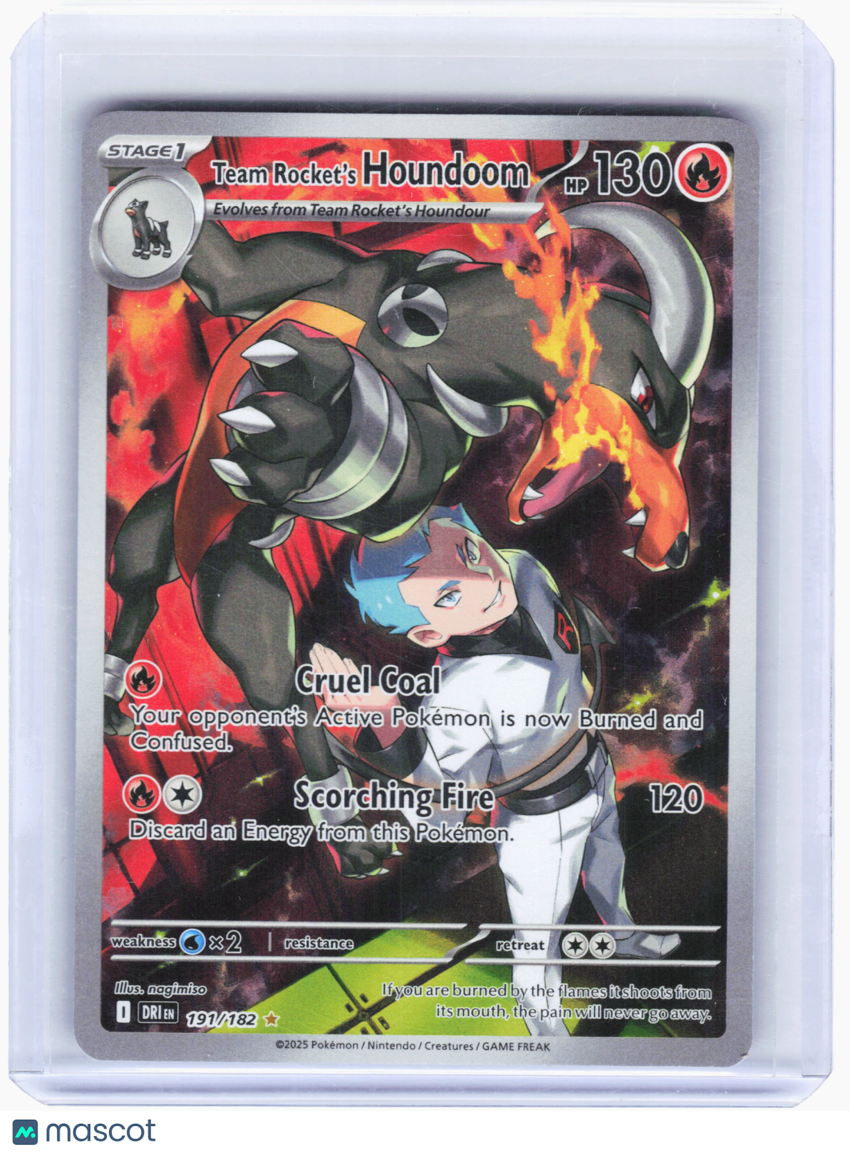 2025 Pokemon—Team Rocket's Houndoom #191 Destined Rivals—Illustration Rare Foil