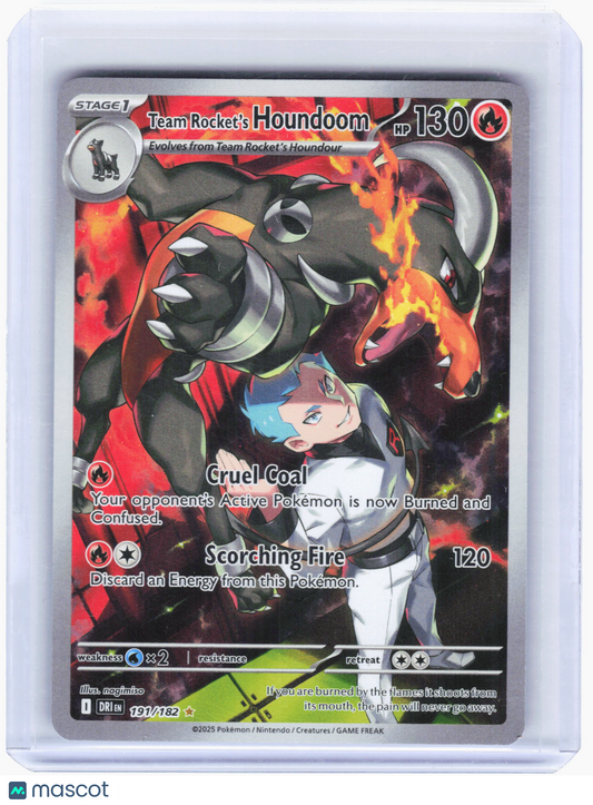 2025 Pokemon—Team Rocket's Houndoom #191 Destined Rivals—Illustration Rare Foil