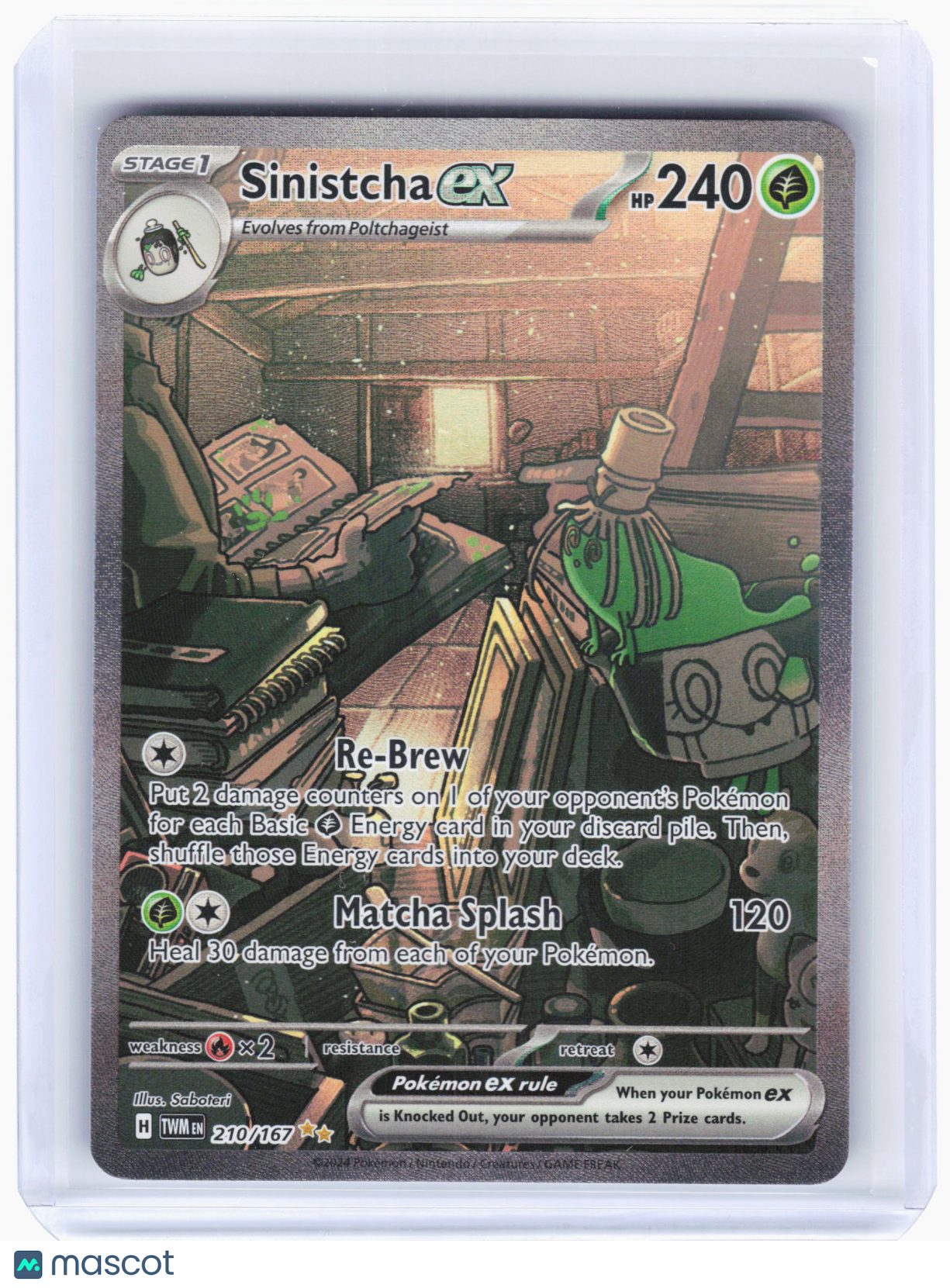 2024 Pokemon—Sinistcha ex #210/167 Twilight Masquerade—SIR Holo
