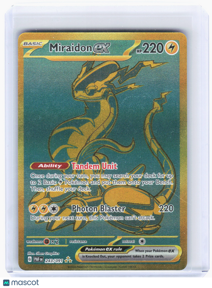 2024 Pokemon—Miraidon ex #243/091 Paldean Fates—Hyper Rare Holo