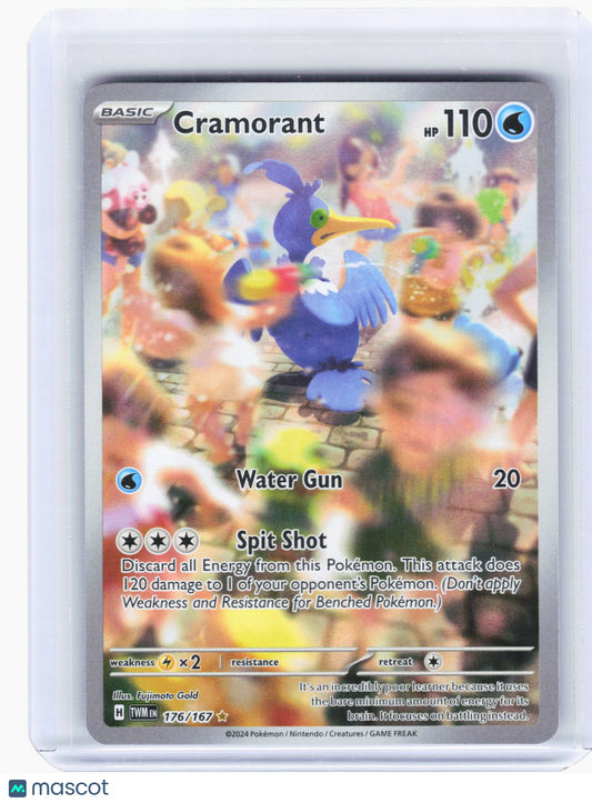 2024 Pokemon—Cramorant #176/167 Twilight Masquerade—Illustration Rare Foil