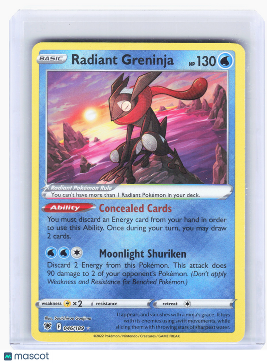 2022 Pokemon—Radiant Greninja #046/189 Astral Radiance—Radiant Rare Holo
