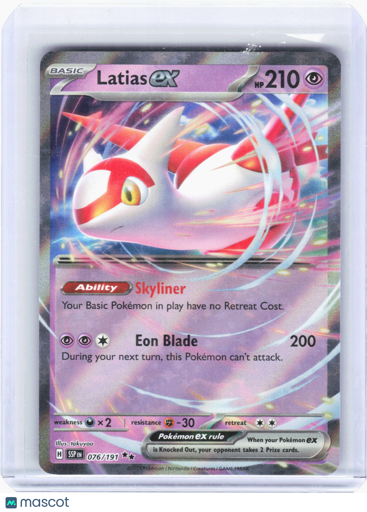 2024 Pokemon—Latias ex #076/191 Surging Sparks—Double Rare Foil