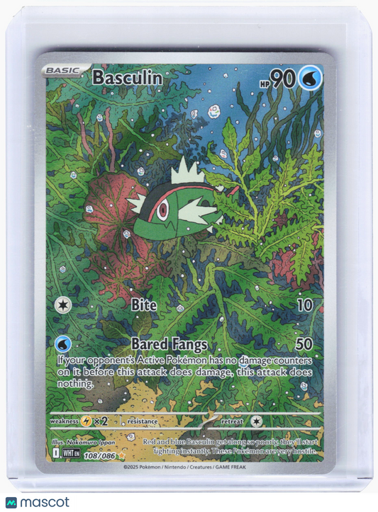 2025 Pokemon—Basculin #108/086 White Flare—Illustration Rare Foil