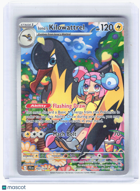 2025 Pokemon—Iono's Kilowattrel #163/159 Journey Together—Illustration Rare Foil