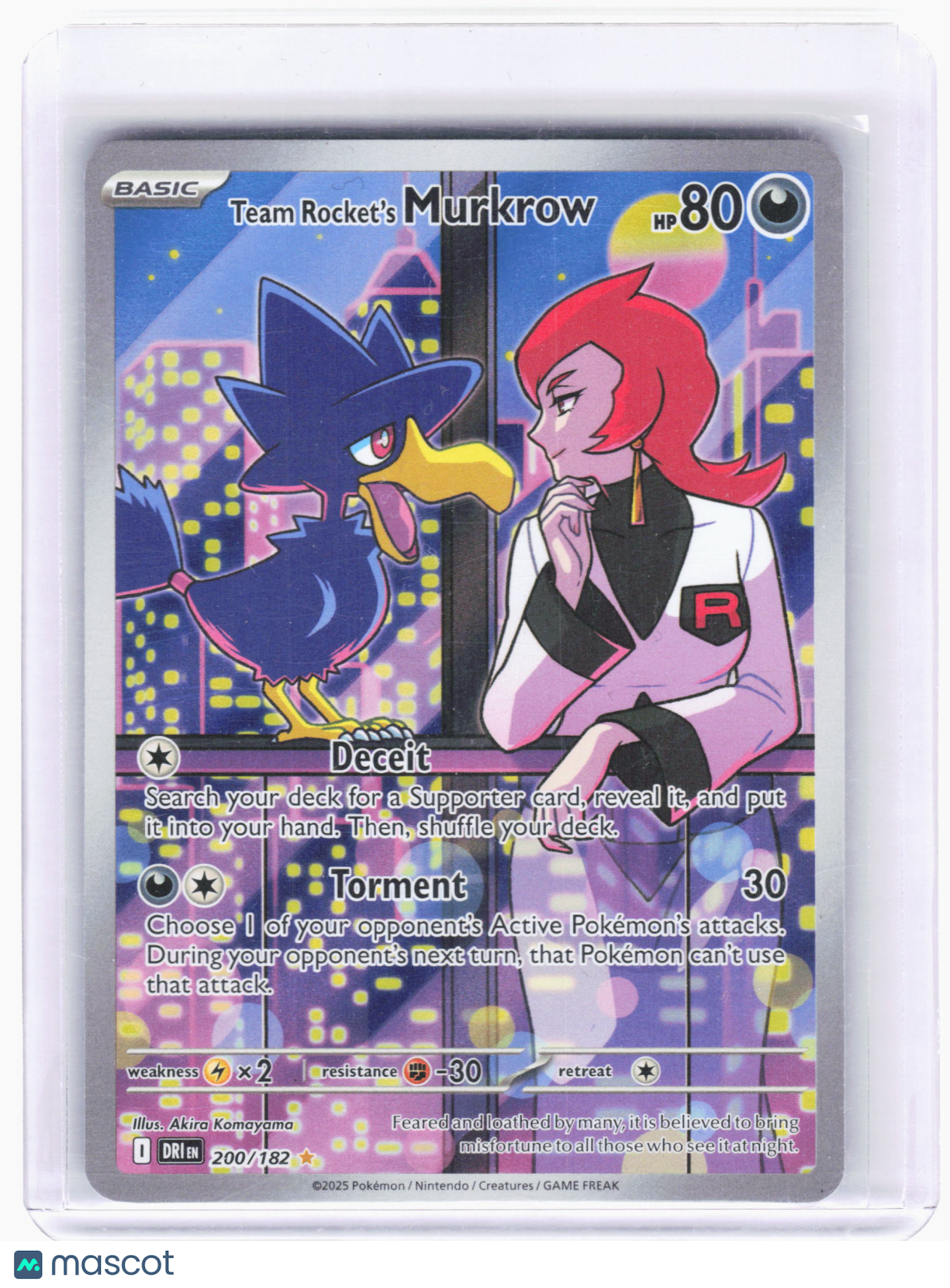 2025 Pokemon—Team Rocket's Murkrow #200 Destined Rivals—Illustration Rare Foil