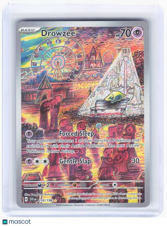 2023 Pokemon—Drowzee #210/198 Scarlet & Violet Base Set—Illustration Rare Foil