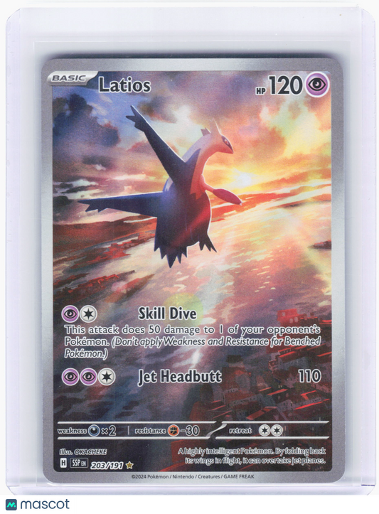 2024 Pokemon—Latios #203/191 Surging Sparks—Illustration Rare Foil