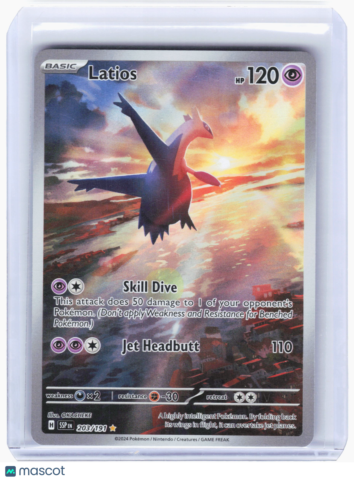 2024 Pokemon—Latios #203/191 Surging Sparks—Illustration Rare Foil