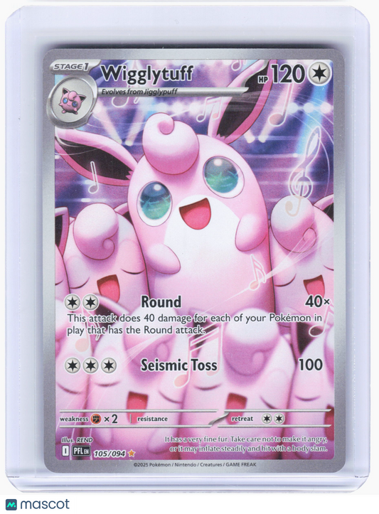 2025 Pokemon—Wigglytuff #105/094 Phantasmal Flames—Illustration Rare Foil