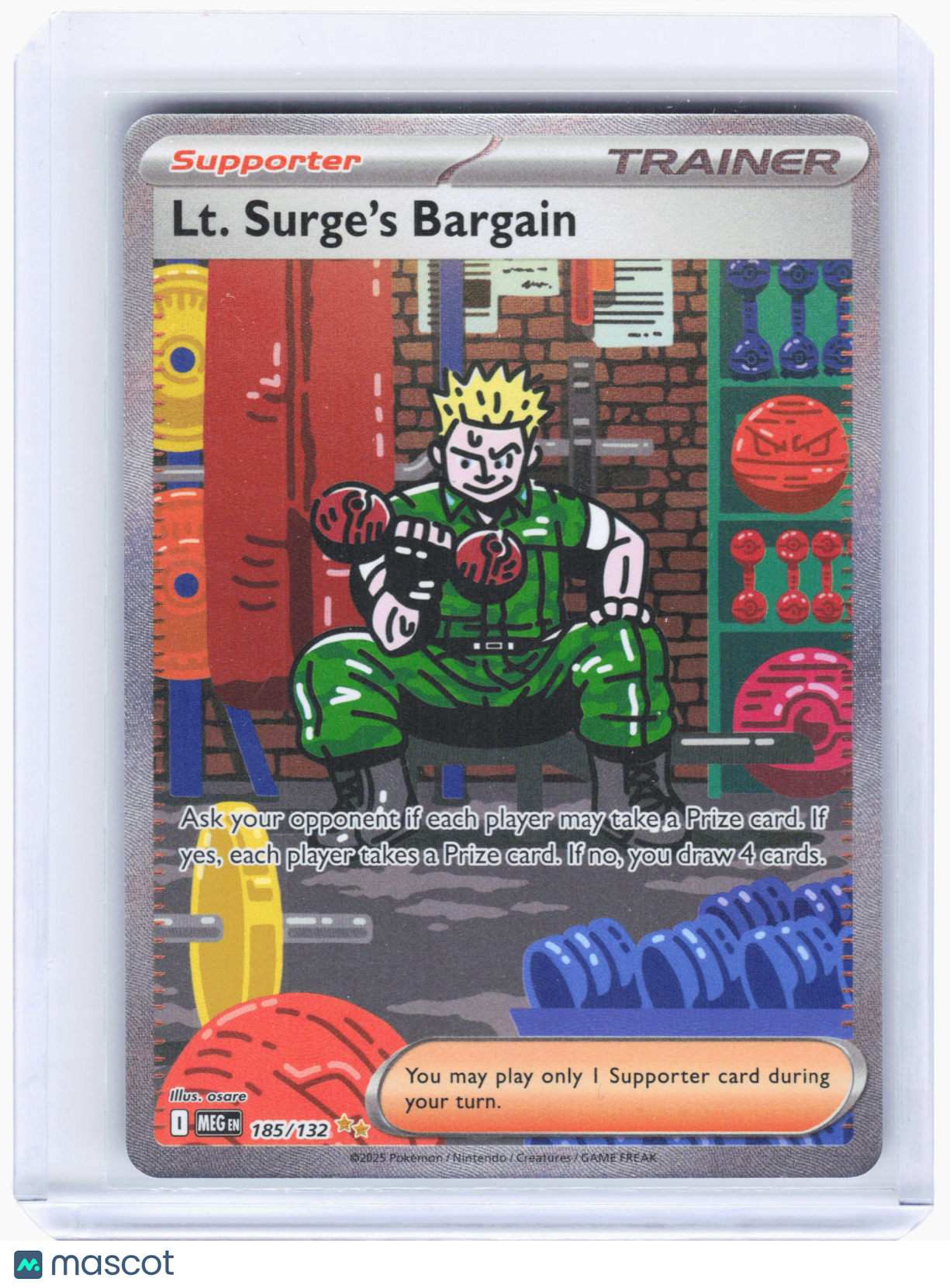 2025 Pokemon—Lt. Surge's Bargain #185/132 Mega Evolution—SIR Holo
