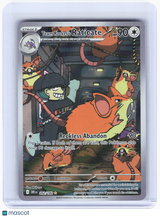 2025 Pokemon—Team Rocket's Raticate #202 Destined Rivals—Illustration Rare Foil