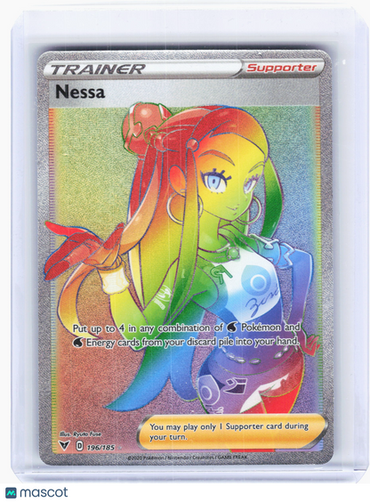 2020 Pokemon—Nessa #196/185 Vivid Voltage—Secret Rare Holo
