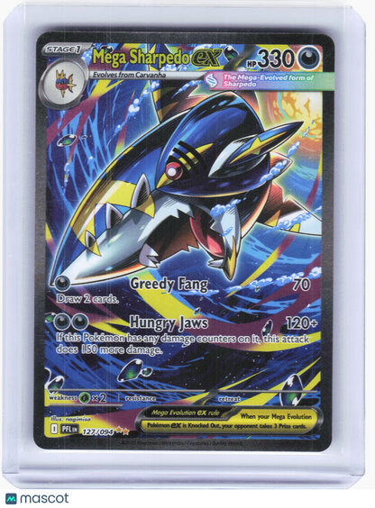 2025 Pokemon—Mega Sharpedo ex #127/94 Phantasmal Flames—SIR Holo