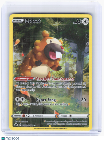 2023 Pokemon—Bidoof #GG29/GG70 Crown Zenith: Galarian Gallery—Ultra Rare Foil