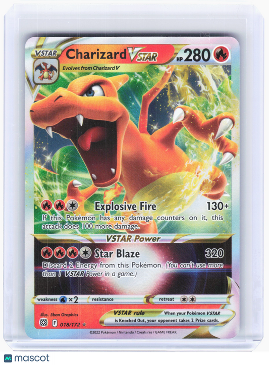 2022 Pokemon—Charizard VSTAR #018/172 Brilliant Stars—Ultra Rare Holo