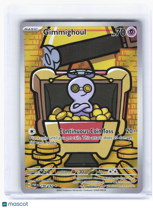 2023 Pokemon—Gimmighoul #198/182 Paradox Rift—Illustration Rare Foil